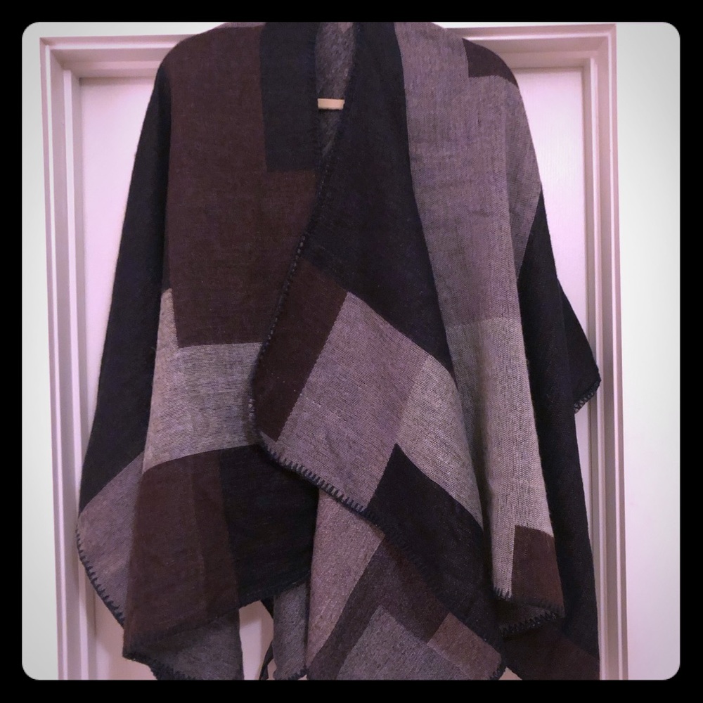 Block print shrug/poncho